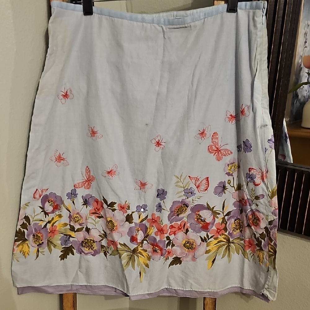 Vintage Liz Claiborne Crazy Horse Butterfly Sequins Skirt